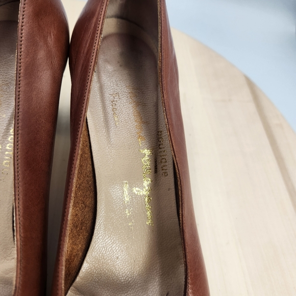 Salvatore Ferragamo Womens Leather Heels sz 7AA - Picture 8 of 14